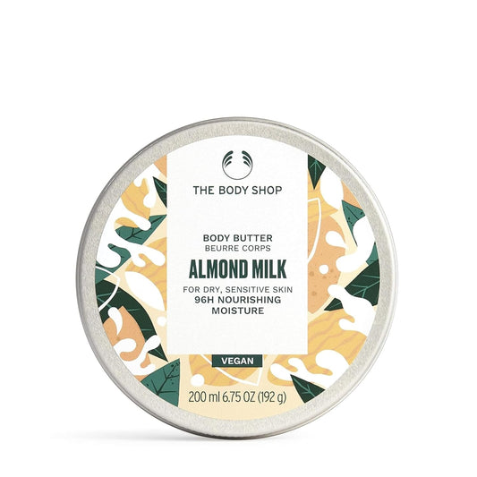 The Body Shop Almond Milk Body Butter - 96H Nourishing Moisture for Dry, Sensitive Skin | 200 mL / 6.75 Oz