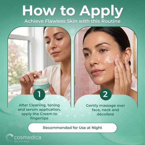 Cosmedica Skincare Retinol Night Cream - Anti-Aging Moisturizer with Hyaluronic Acid | 1.7 oz for Wrinkle Repair