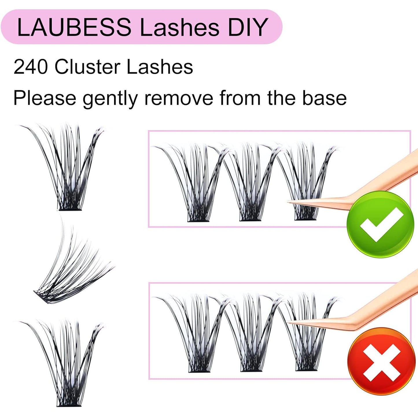 Skiennix 40D Cluster Lashes - Wispy Eyelash Extensions Mixed Tray | DIY Individual Lashes 9-16mm