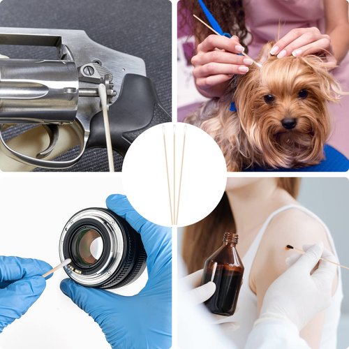 1000 Pcs Bamboo Cotton Swabs, 900 Pcs Cotton Buds and 100 Pcs 6 Inch Long Cotton Swabs Set, Ideal for Daily Ear Cleaning, Makeup, Pet Care, Art & Crafts, Gun Cleaning