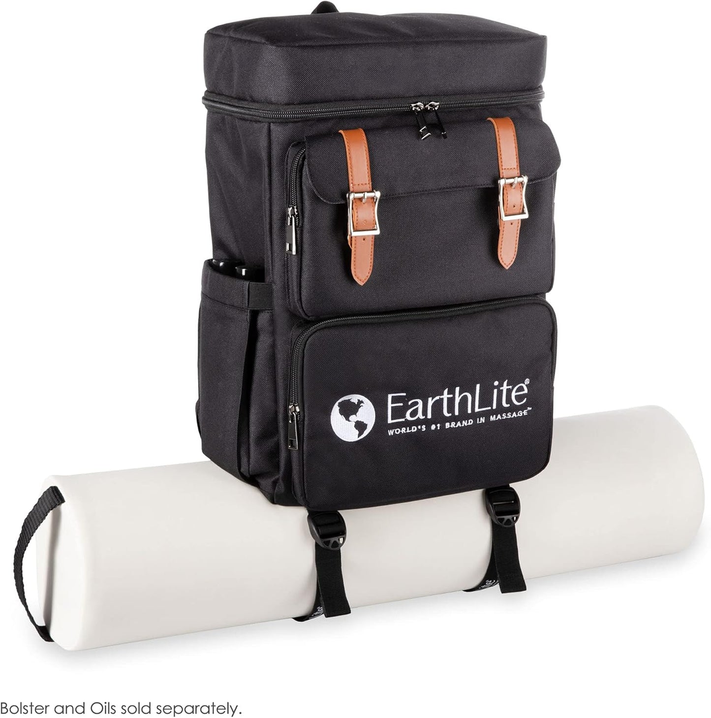 EarthLite LMT Go-Pack - Ultimate Travel Backpack for Massage Therapists | Water Resistant, USB Charging, Black