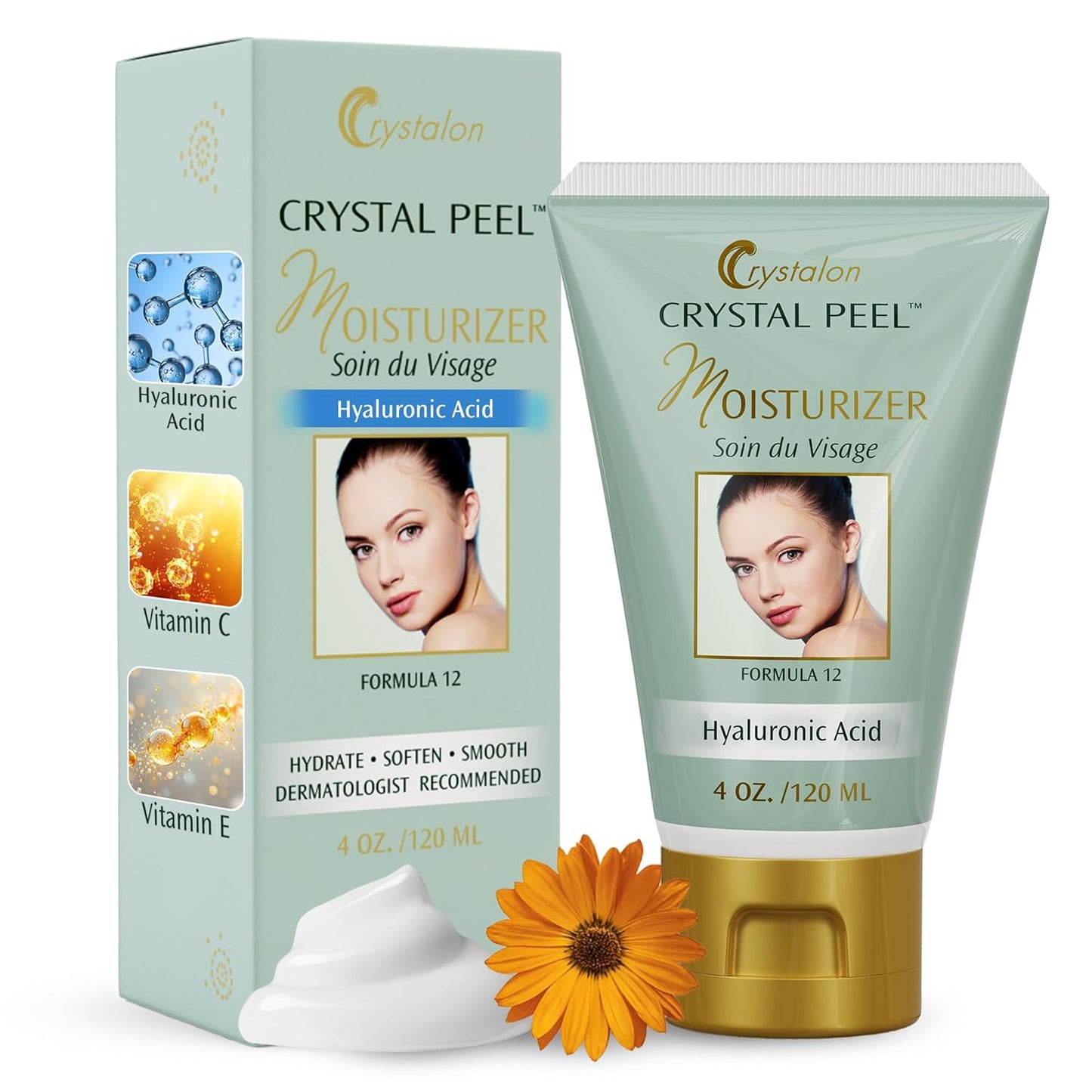 Soin Du Visage Crystal Peel Hyaluronic Acid Moisturizer - Hydrating Daily Cream for Dry Skin