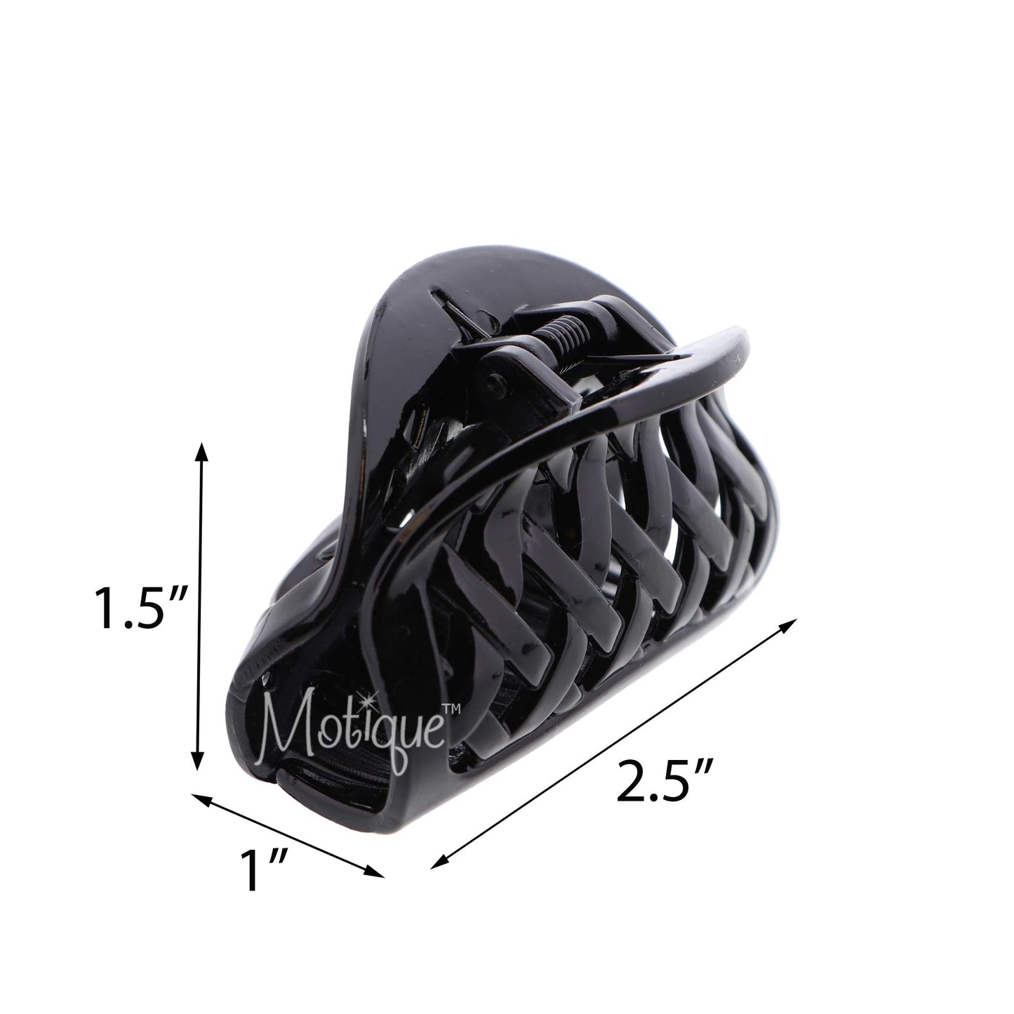 Plastic Weaved Jaw Hair Clip for Women and Girls - Set of 3-Black