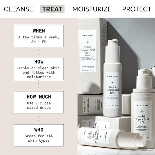 Naturium Azelaic Acid 10% | Brightening Face Treatment with Niacinamide & Vitamin C - 1 oz