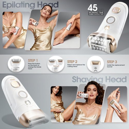 DSP 4-in-1 Beauty Set for Women - Epilator, Electric Shaver & Hair Removal Device | Fast Charging & Accessories Included