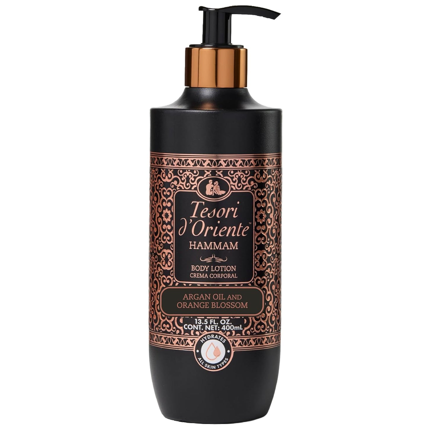 Tesori d’Oriente Body Lotion - Fast-Absorbing Argan Oil Moisturizer | 13.5 fl oz, Orange Blossom Scent