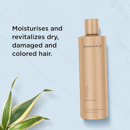 MOEHAIR Hydrating Hair Mask - Shea Butter & Olive Oil Formula for Damaged Hair | 12 Fl. Oz