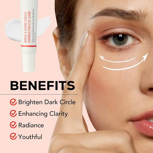 Olivia & Allison Dark Circle Corrector Eye Serum - Brightening Vitamin C, Squalane & Niacinamide (0.70 oz)