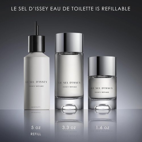 Issey Miyake Le Sel d'Issey Eau de Toilette - Fresh Woody Marine Fragrance for Men - Refillable with Salt Accord, Seaweed & Ginger