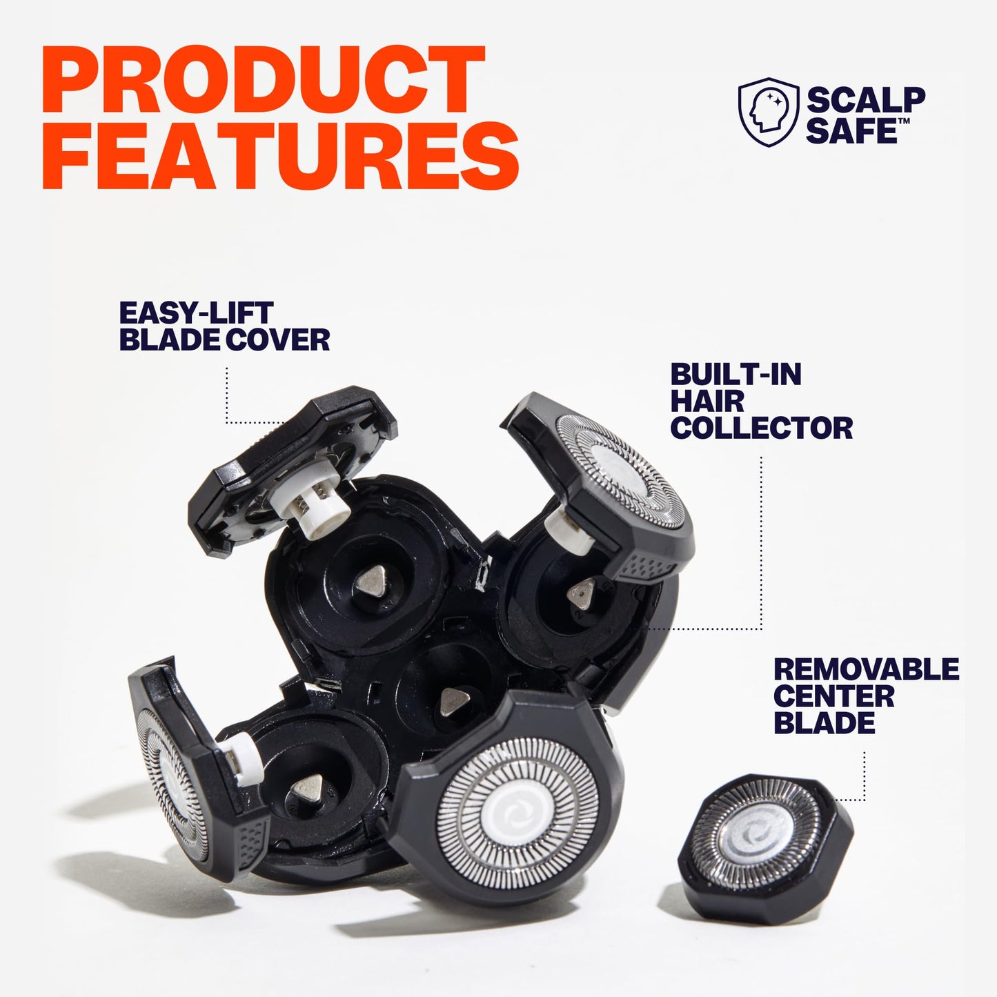 Freebird FlexSeries™ Shaving Kit with Travel Case and Blade - Fast, Smooth, Water-Resistant Electric Head Shaver with 5 Flexible Blades, USB Rechargeable, Ideal for Bald Men and Women