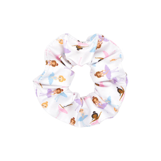 Wee Ones Girls' Ballet-themed Printed Scrunchie, For All Hair Types and Ages, One Size, Dancer