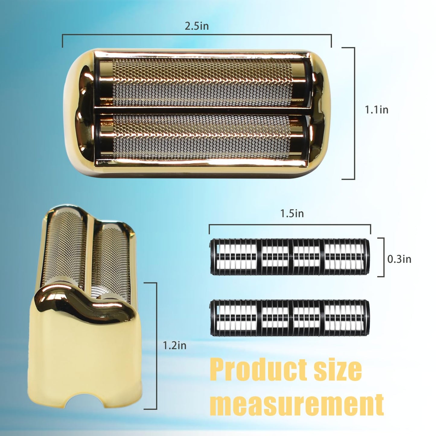 BaBylissPRO Replacement Foil and Cutter - Double Foil Shaver Head for FXFS2 Razors | Golden Finish