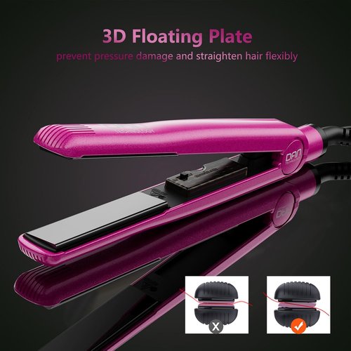 Dan Technology 2-in-1 Ceramic Flat Iron - Professional Straightener with Adjustable Temperature for Black Hair