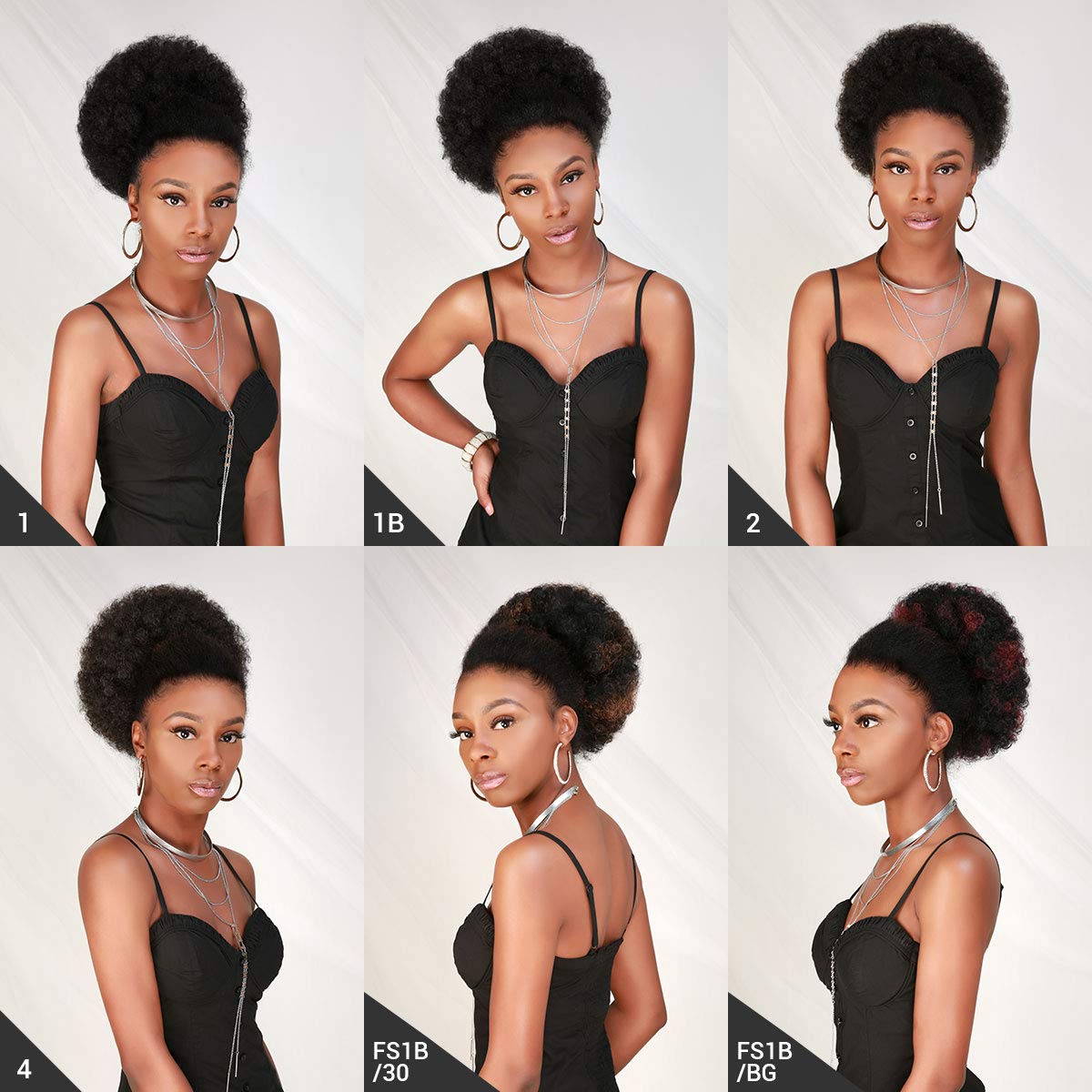 GLAM21USA Afro Puff Drawstring Ponytail Retro Kinky Curly Ponytail Wig Clip in Bun Hair Piece for Black Women Synthetic Hair Extension (MEDIUM, T1B/30)