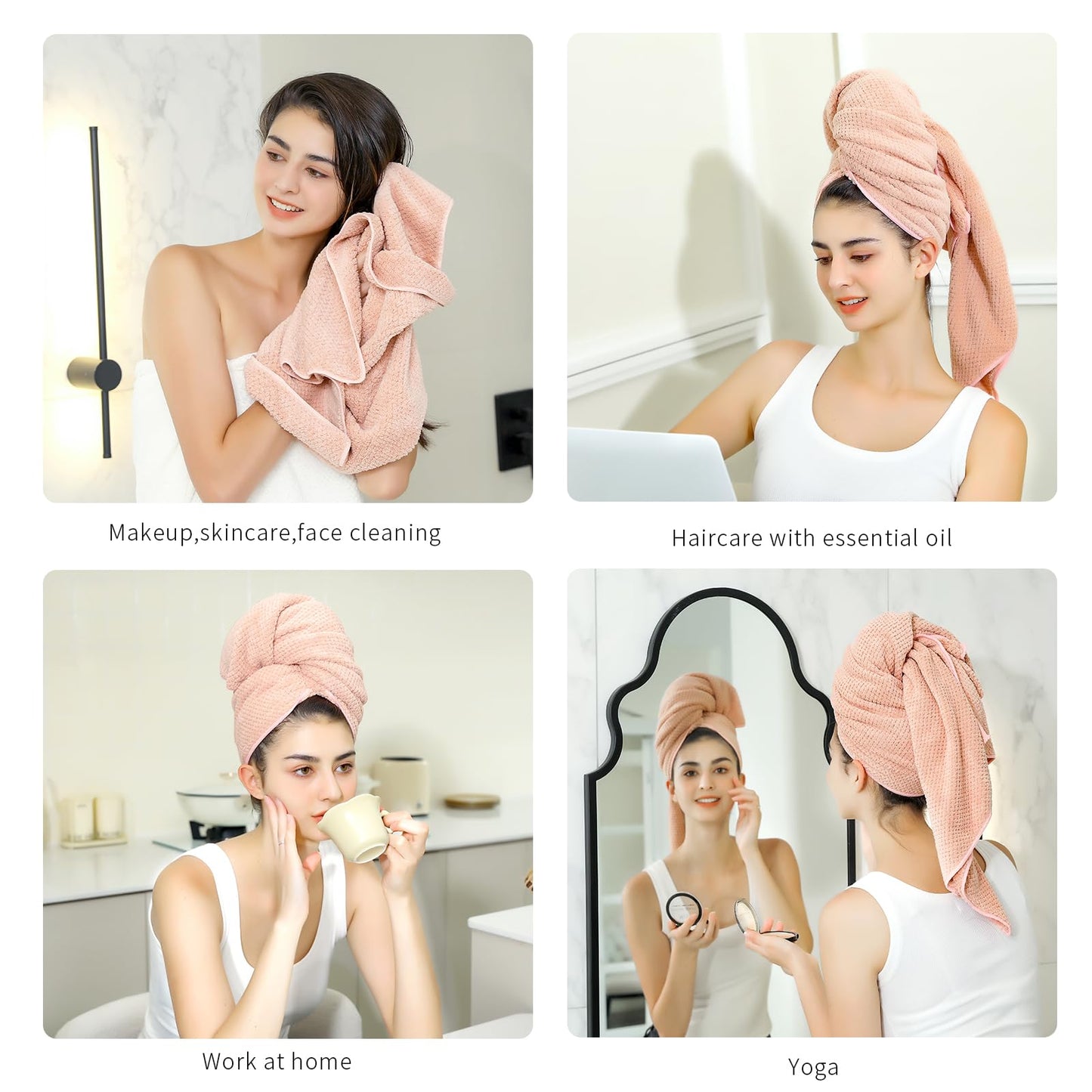 Laojbaba Microfiber Hair Towel Quick Dry Hair Towel Hair Drying Towels Suitable for All Kinds of Hair Ultra Absorbent Long and Thick Hair 20X40inch Green (1pcs)