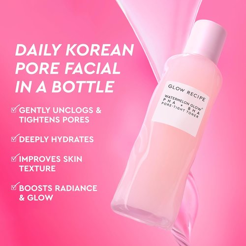 Glow Recipe PHA + BHA Face Toner - Korean Exfoliating Toner for Pores | Hydrating Watermelon & Cactus Water (150ml)