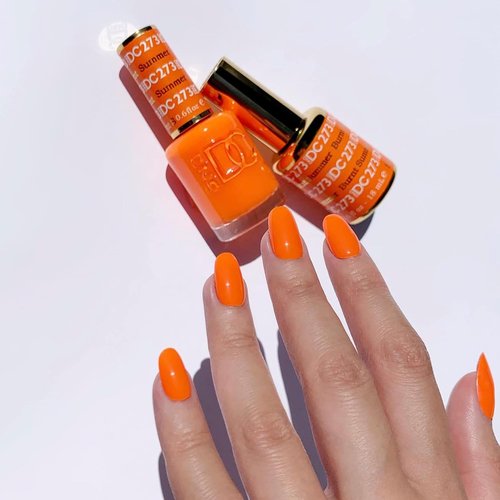 DND DC Gel Polish Set - Orange Collection | UV/LED & Air Dry Chip-Free Duo, 0.5 Fl Oz Each
