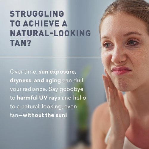 Just Nutritive Sunless Tanning Facial Cream - Intense Natural-Looking Tan for Dark Tones - 4 Oz.