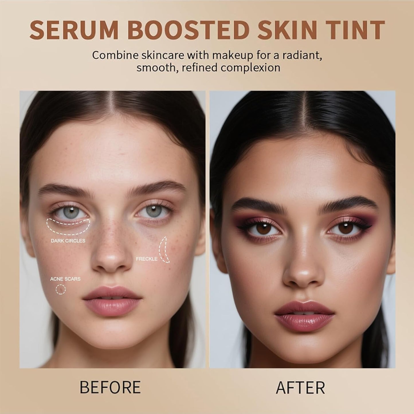 Skiennix Serum Beauty Balm - Lightweight Tinted Moisturizer Stick for Natural Finish | Multiuse Contour Foundation