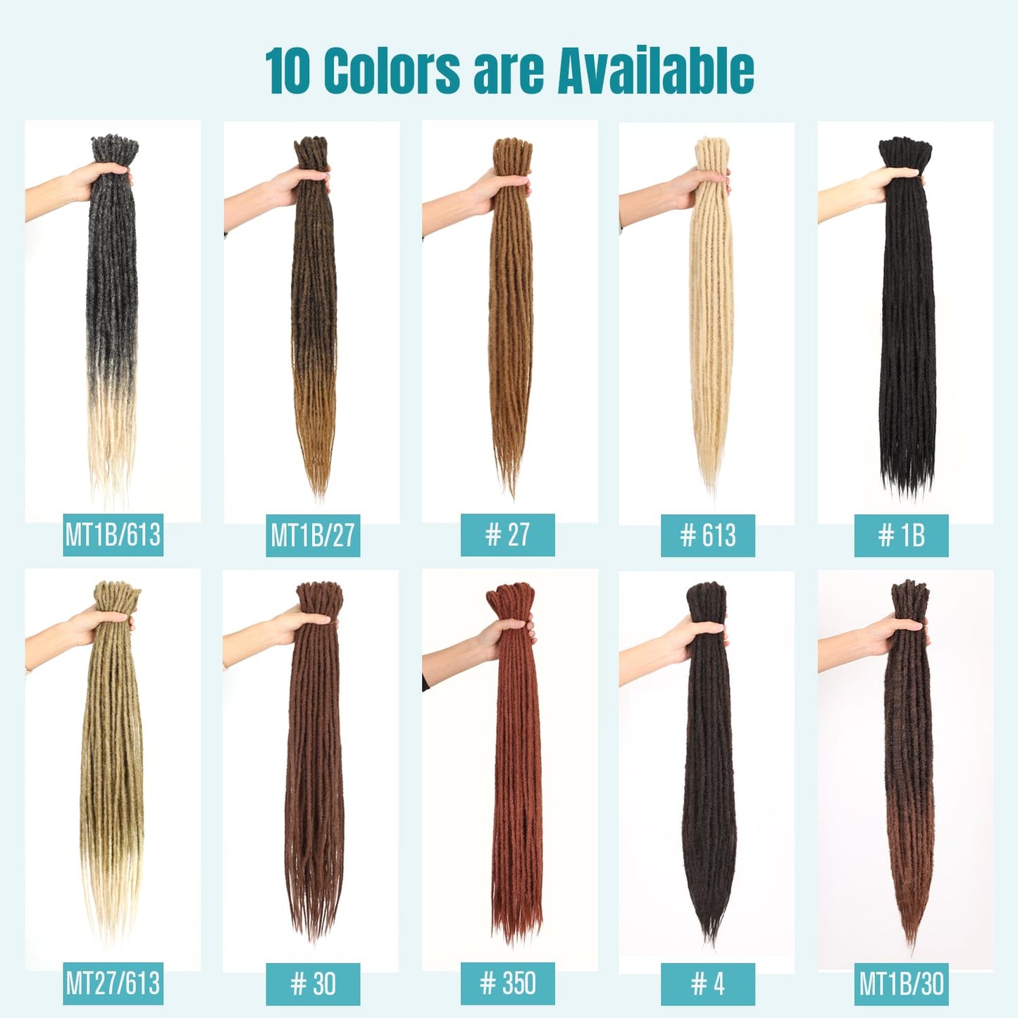 WIGNEE 24 Inches Double Ended Dreadlock Extensions Straight Synthetic Dreadlock Extensions 10 Strands Dreads Extensions (24 Inch, 27)