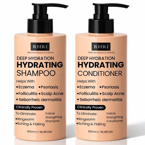 Hydrating Shampoo & Conditioner Set by [Brand Name] - 34 OZ for Dry, Damaged & Oily Hair | Strengthens Roots & Reduces Breakage