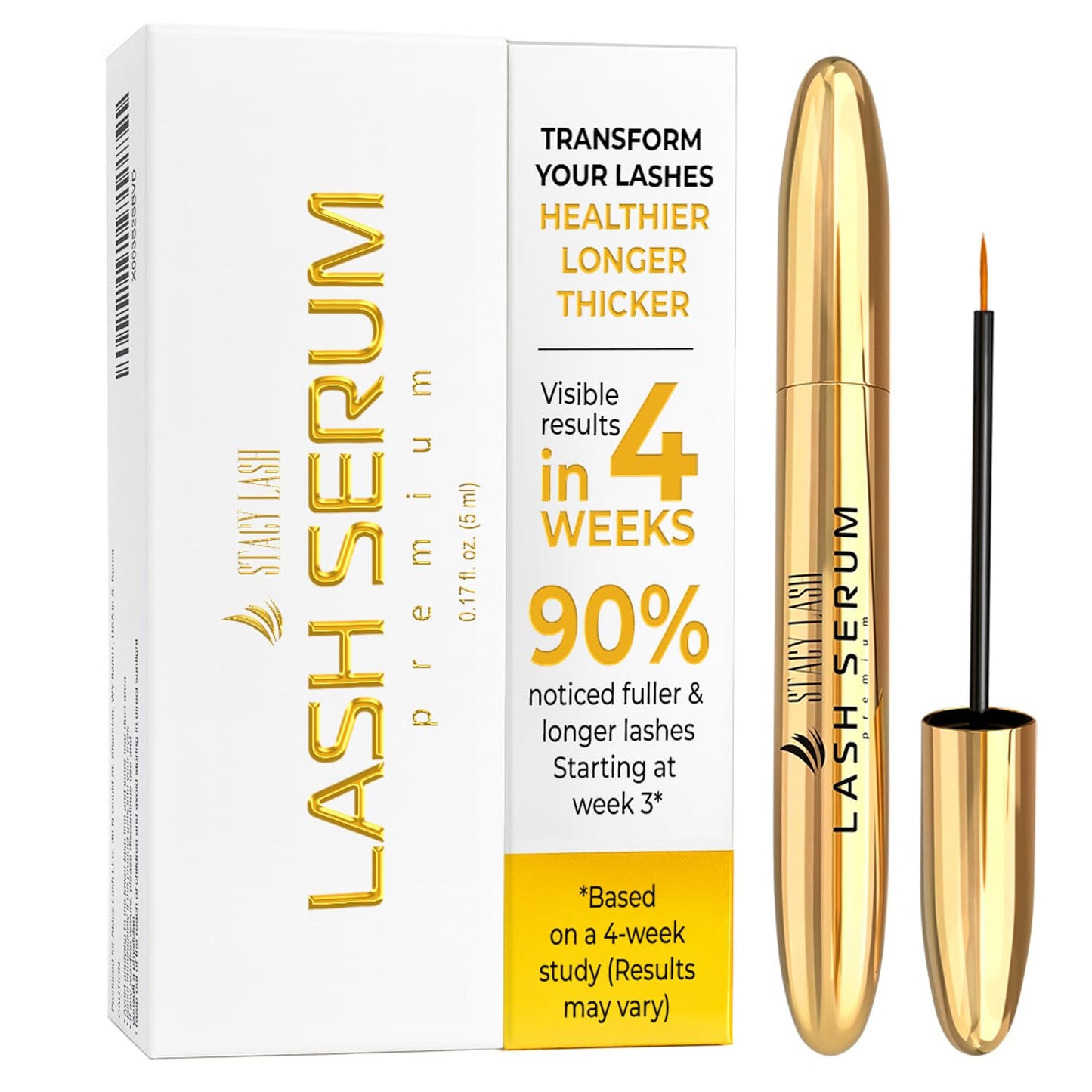 Stacy Lash Growth Serum (0.17fl.oz / 5ml) | Eyebrow & Eyelash Enhancing Serum for Natural Lashes & Brows