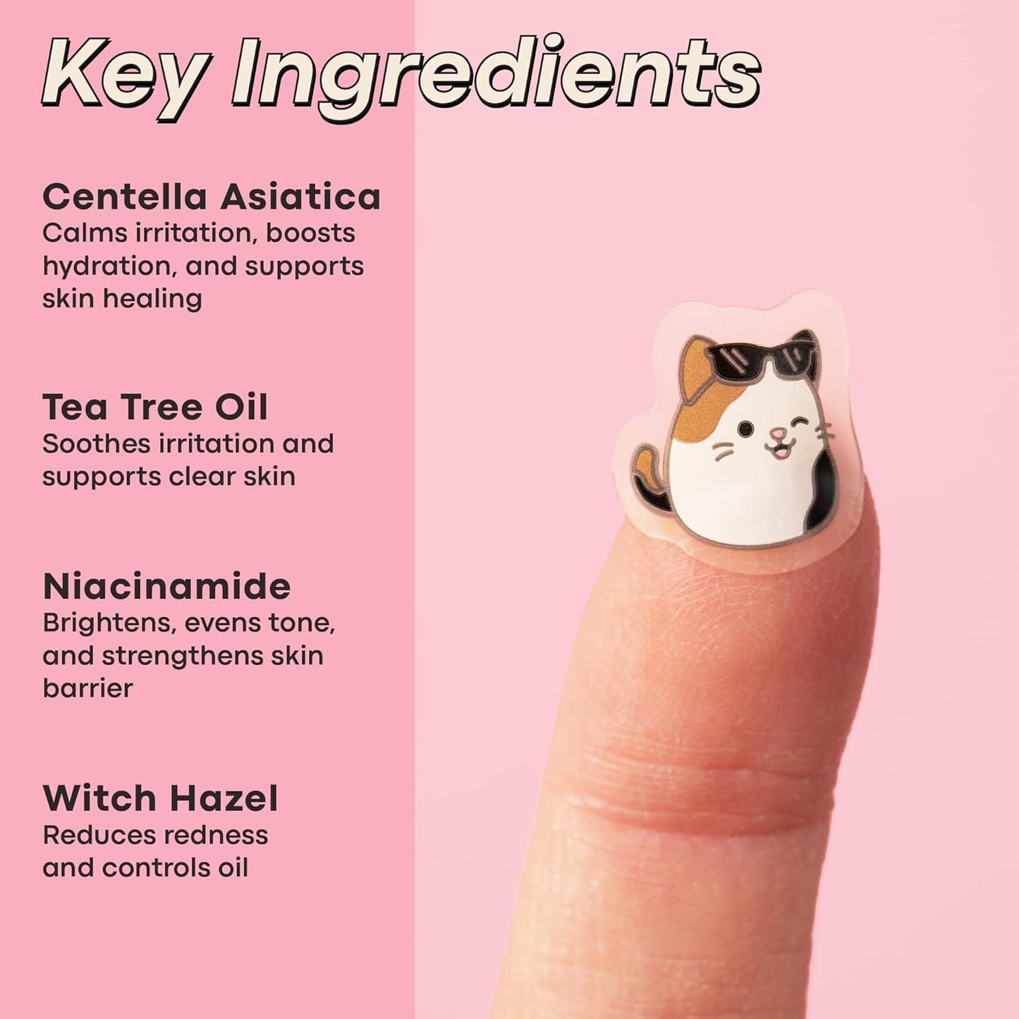 TONYMOLY x Squishmallows Cam the Calico Cat Blemish Patches – Centella Asiatica Hydrocolloid Acne Treatment Stickers for Face – Cute K-Beauty Pimple Patch – 36 Count