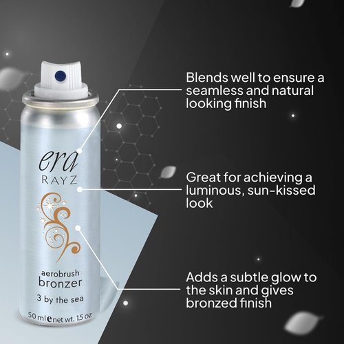 ERA Rayz Spray-On Bronzer - Buildable Airbrush Makeup for Everyday Use | Dark Bronze with Shimmer, 1.5 oz
