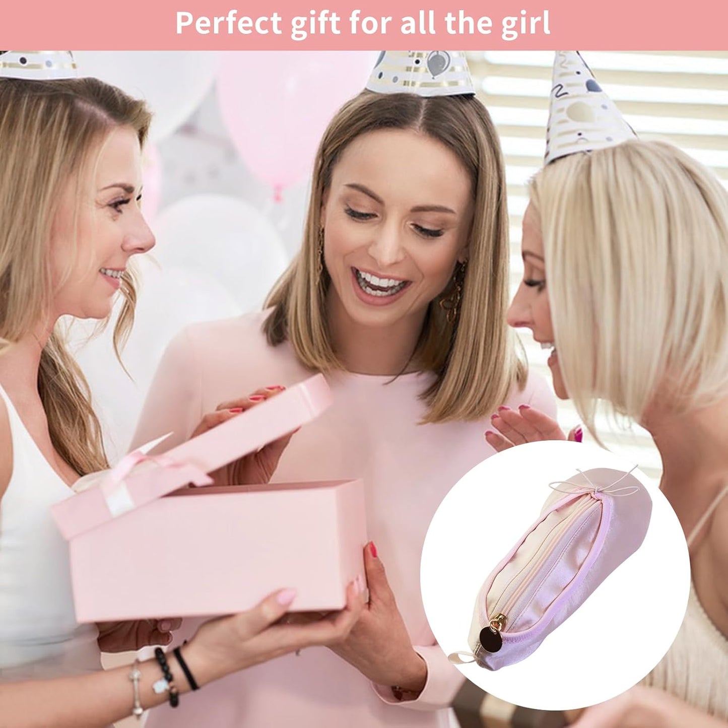 Skiennix Ballet Shoe Makeup Bag - Portable Cosmetic Travel Bag for Dancers | Pink