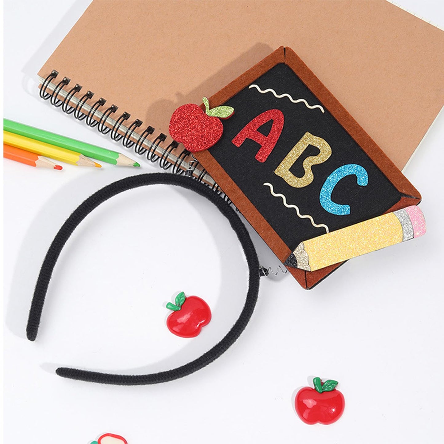 ZEYER Back To School Headbands Apple Book Blackboard Funny Headbands Students for First Day of School Baby Girl Headbands Hair Accessories for Teens Kids 1PCS