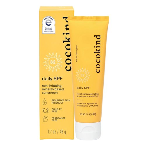 Cocokind Daily SPF Mineral Face Sunscreen - SPF 32, Reef Safe, Unscented, 1.7 fl oz