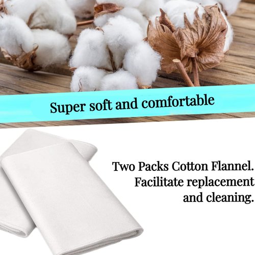 2 Pcs Organic Cotton Flannel for Castor Oil Pack Wrap, Reusable Castor Oil Compress for Stomach, Abdomen, Joints & Other Areas