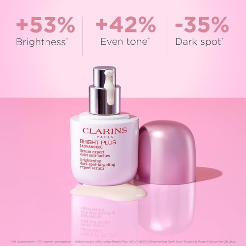 Clarins Bright Plus Serum - Visibly Brightens & Boosts Radiance | Evens Skin Tone | 1 Fl Oz