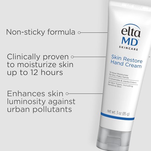 EltaMD Skin Restore Hand Cream - Hydrating Formula for Dry Skin | 3 oz Moisturizer