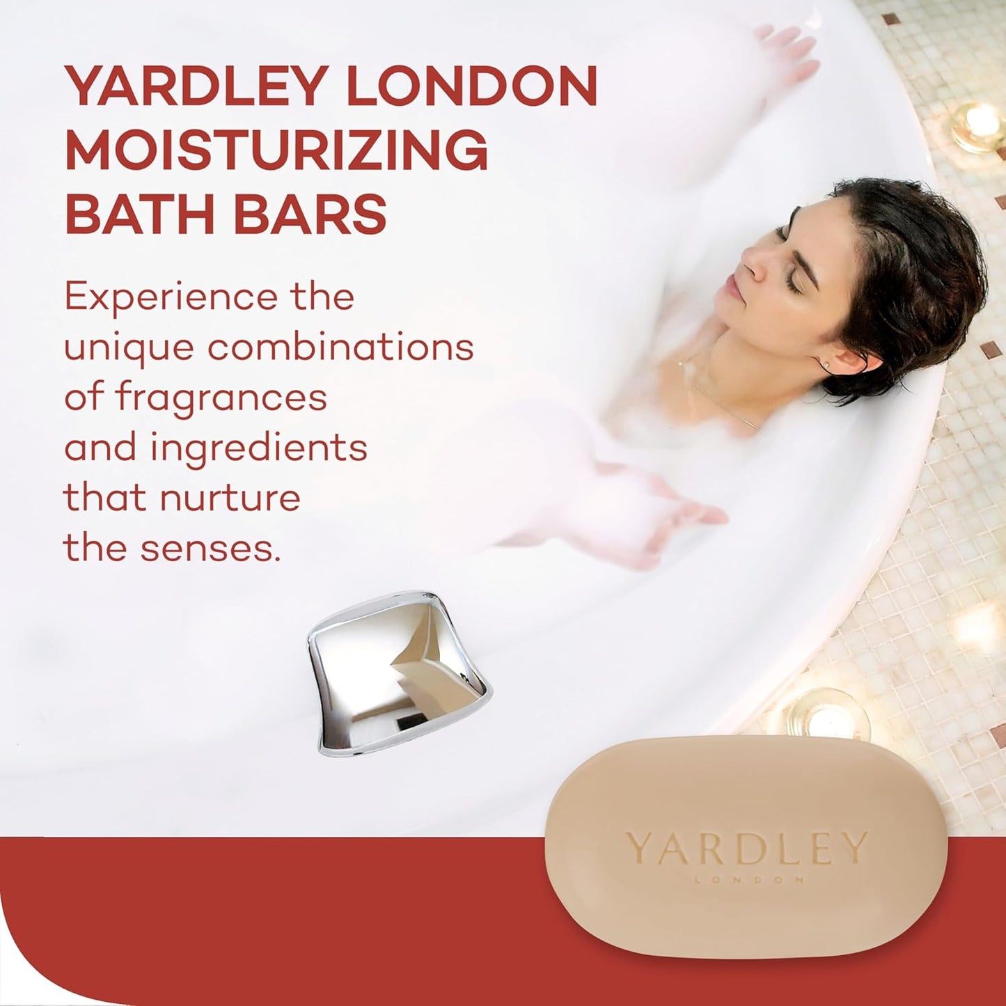 Yardley London Cocoa Butter Bath Soap Bar - Nourishing Formula with Shea Butter & Vitamin E | 4 oz