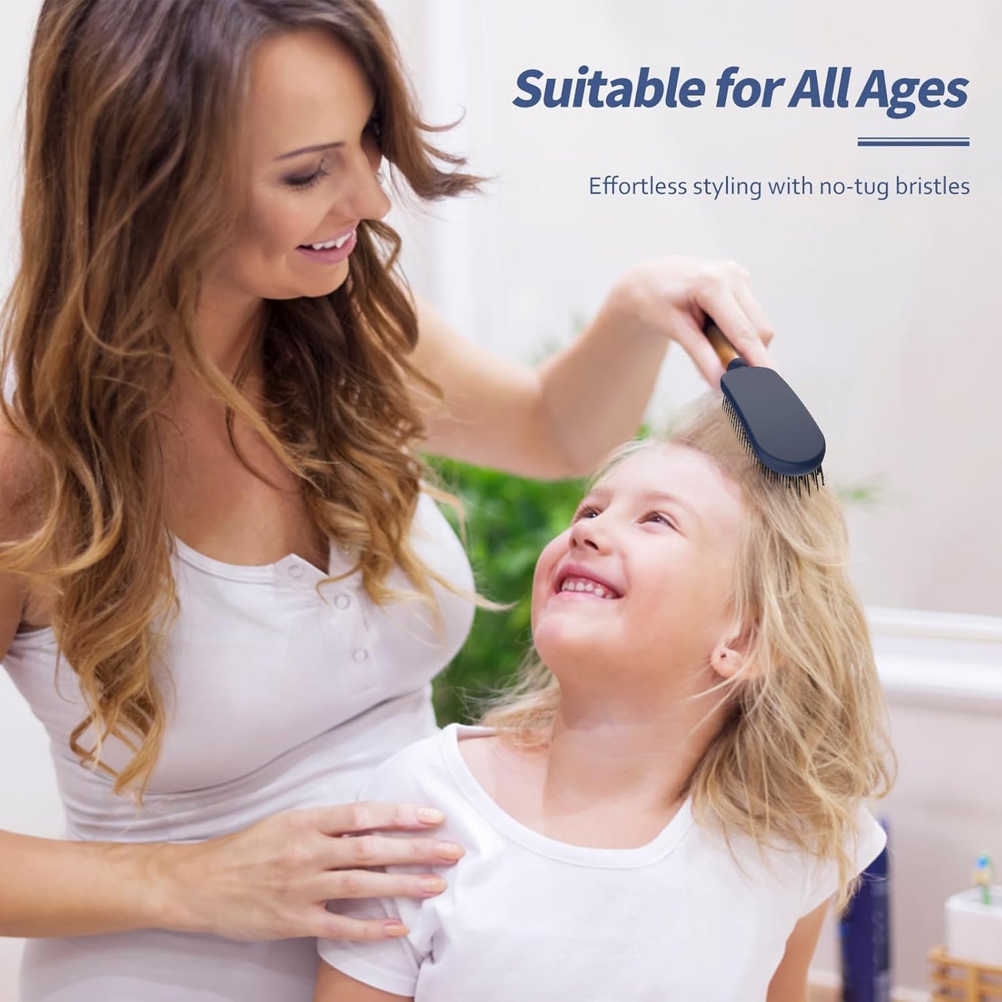 SHINLEA Slim Hair Brush - Soft Double Nylon Bristles for Deep Detangling & Massage | Luxury Gold Handle