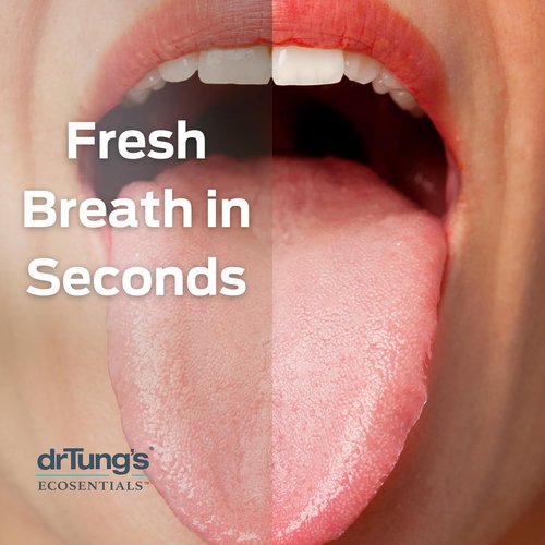 DrTung's Stainless Steel Tongue Scraper - Effective Breath Freshener with Comfort Grip Handle | Travel Case Included