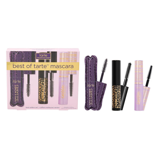 Tarte Best of Tarte Mascara Trio Set - Tartelette Tubing for Volume & Length | Smudge-Proof, Travel Size, Black