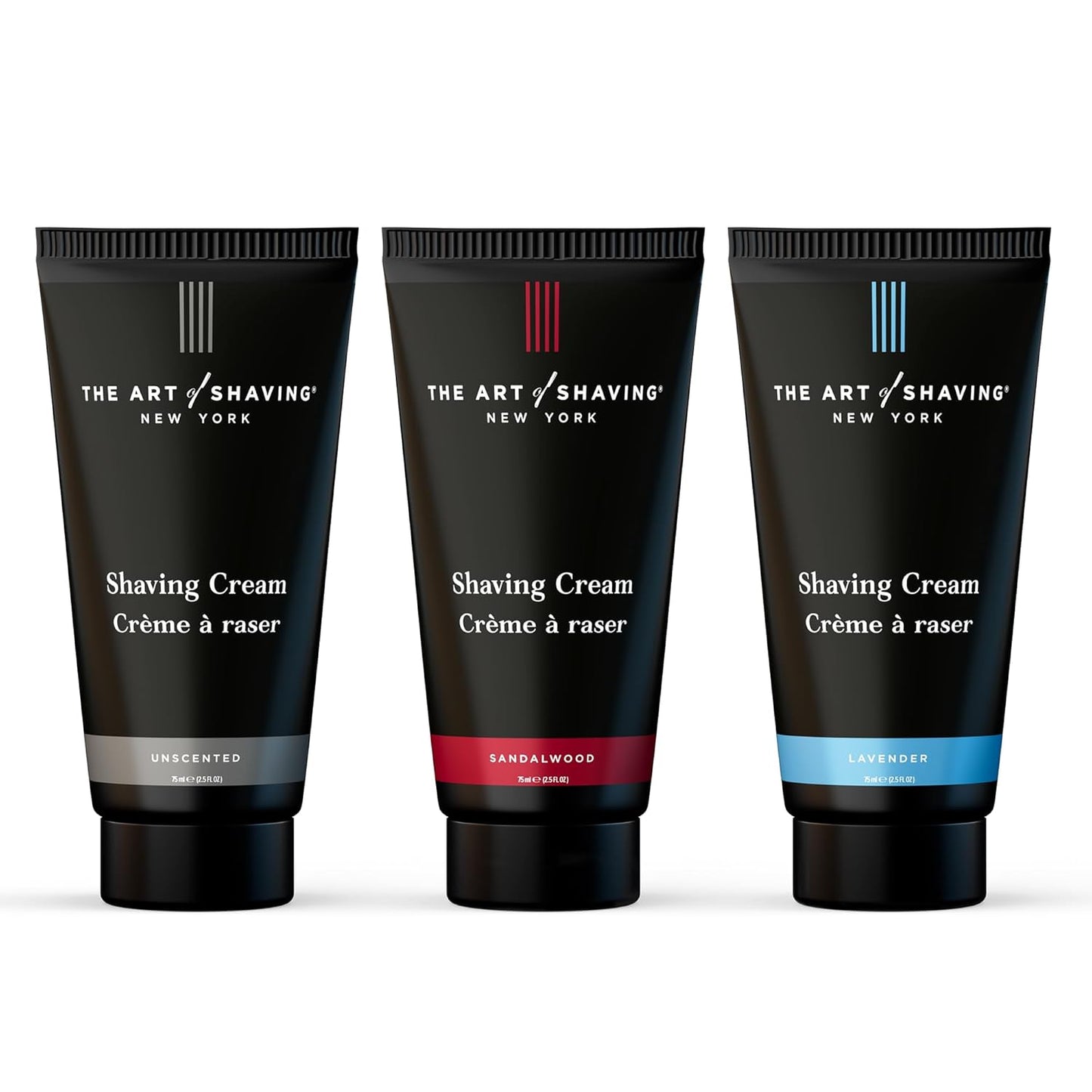 The Art of Shaving Shaving Cream Sampler for Men - Sensitive Skin Formula | Sandalwood, Lavender & Unscented, 2.5 oz Each