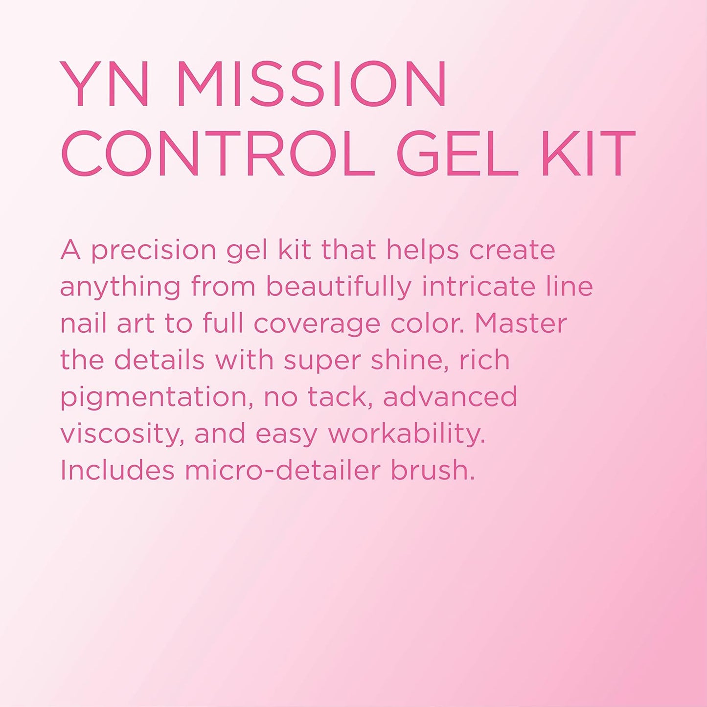 Young Nails Mission Control Precision Gel Kit - Nail Art Gel Paint with 12 Colors & LED Light Cure