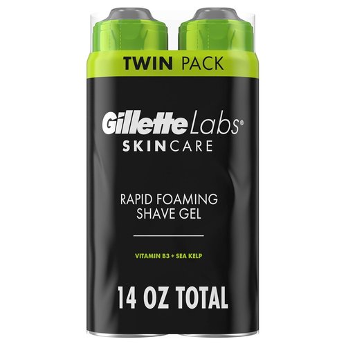 GilletteLabs Rapid Foaming Shave Gel for Men - 7oz | Pack of 2 for Effortless Shaving