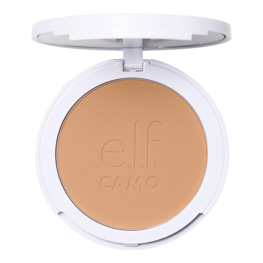 e.l.f. Camo Powder Foundation, Lightweight, Primer-Infused Buildable & Long-Lasting Medium-to-Full Coverage Foundation, Medium 310 C