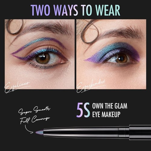 BEPHOLAN Metallic Eyeliner Pencil - Waterproof Glitter Eye Liner in Blue Purple Shifting Colors | 24h Long-Lasting