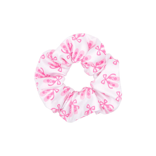 Wee Ones Girls' Ballet-themed Printed Scrunchie, For All Hair Types and Ages, One Size, Ballet Slippers