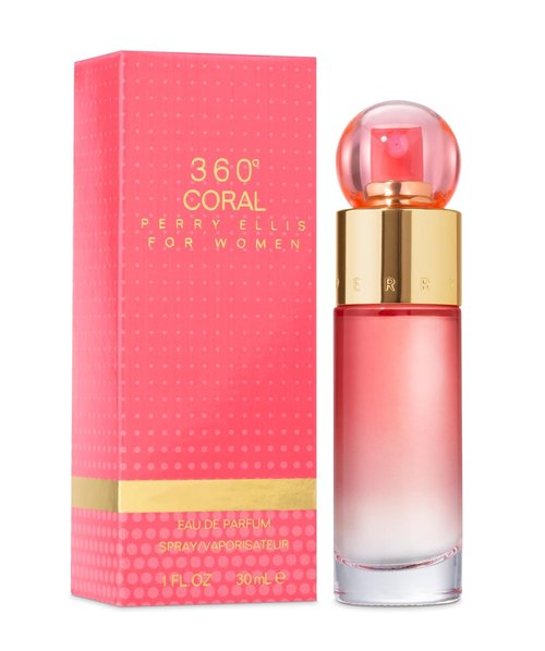 Perry Ellis 360° Coral Eau De Parfum Spray for Women - Floral & Fruity Designer Fragrance | 1 fl oz (30 mL)