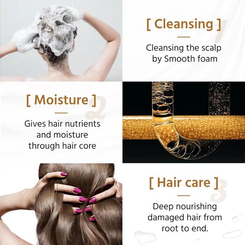 Moroccan Argan Oil Shampoo & Conditioner Set - Natural, Sulfate-Free, Color Safe, Moisturizing | 14 Ounce