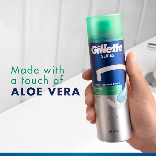 Gillette Shave Gel - 3X Action Formula for Sensitive Skin - Twin Pack, 7 Oz Each