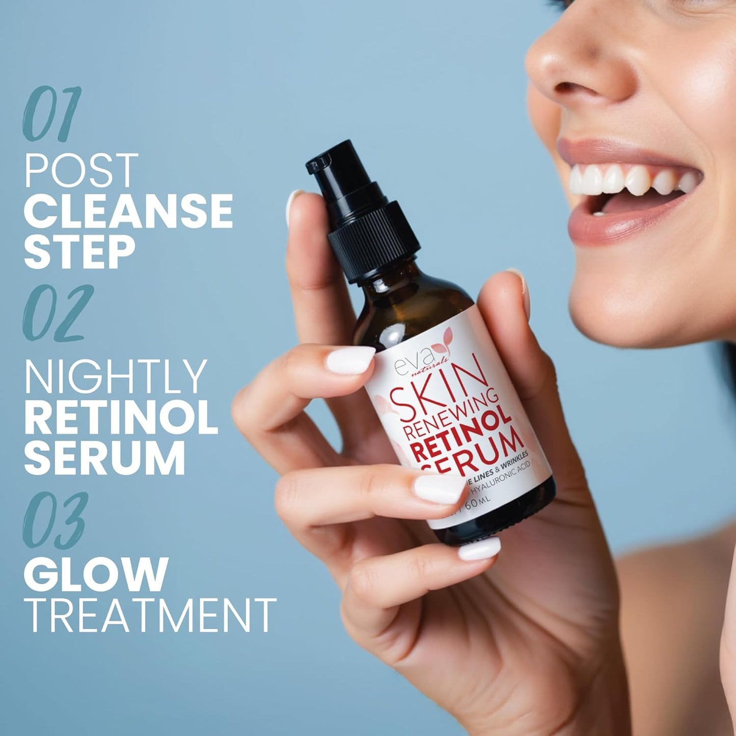Skiennix Retinol Serum for Face - Lightweight Night Serum with Hyaluronic Acid for Radiant Skin - 2 oz