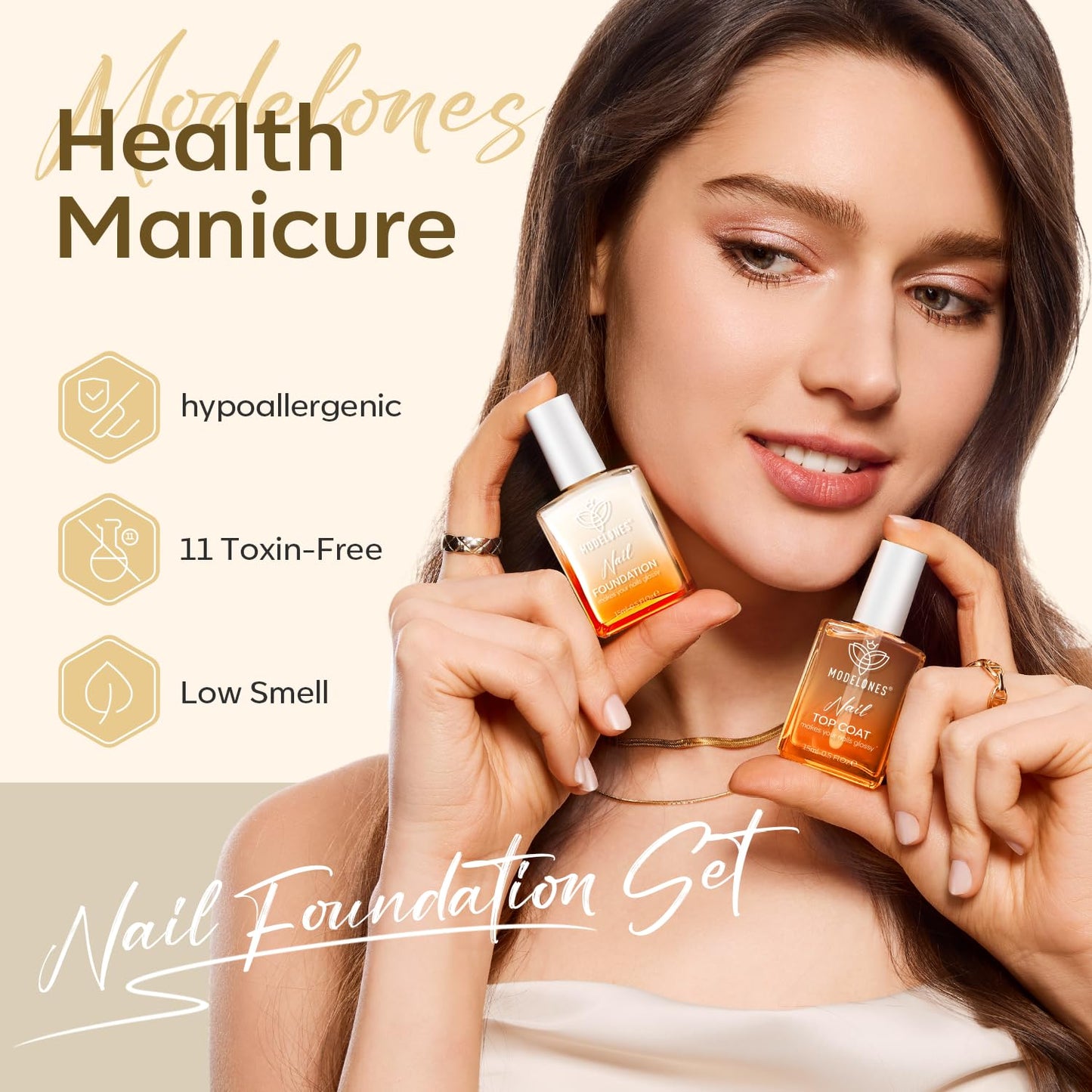 modelones Nail Strengthener Clear Gel Top Coat Nail Polish Cuticle Oil Pen Milky White Nail Repair for Damaged Nails Care Kit for Women 15 ml Ridge Filler for Growth