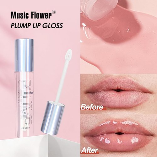 Music Flower Lip Plumper - Achieve Softer, Fuller Lips with Moisturizing Clear Gloss Formula